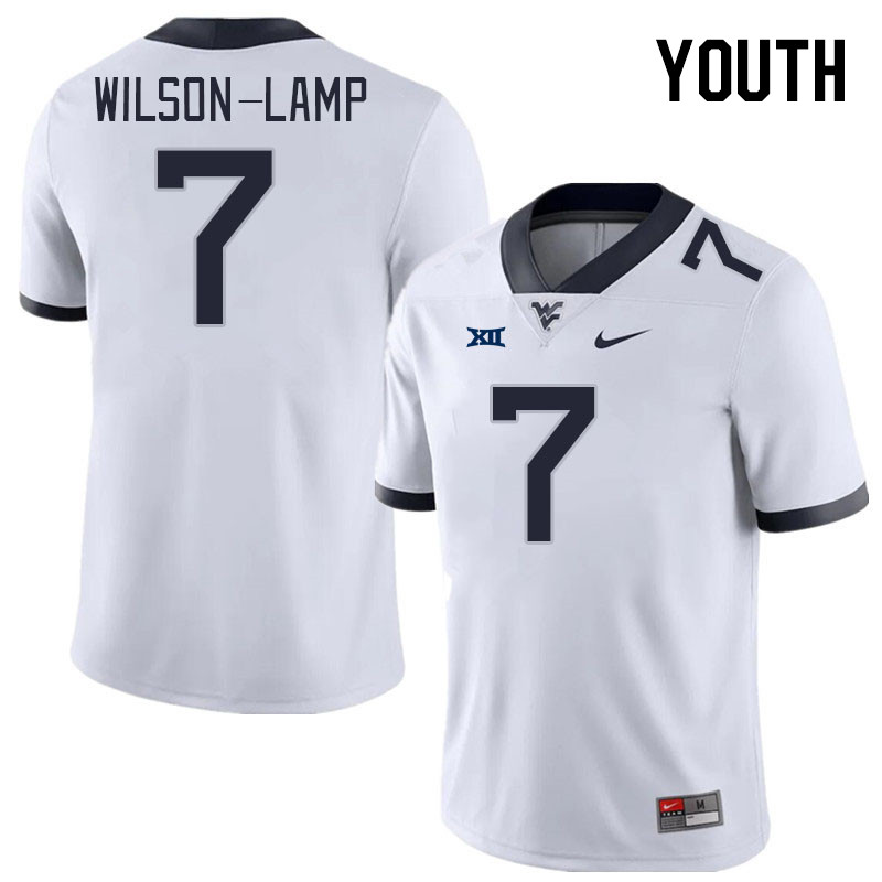 Youth #7 Andrew Wilson-Lamp West Virginia Mountaineers College Football Jerseys Stitched Sale-White